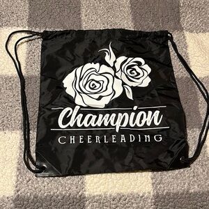 New Champion Cheerleading String Backpack Black Rose Cheer NWOT